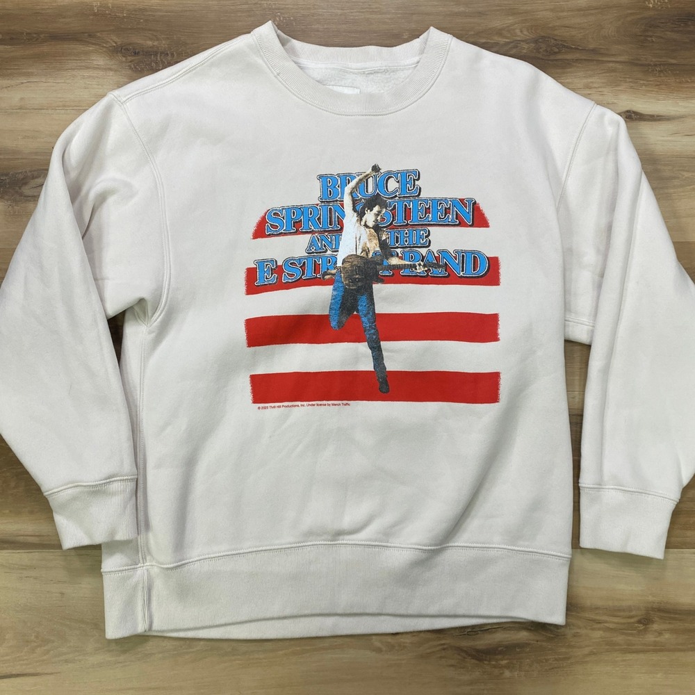 Abercrombie & Fitch Bruce Springsteen Sweatshirt Size M World Tour Graphic Cream